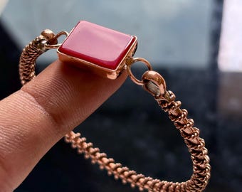 Handcrafted Solid Copper Boho Bracelet, Artisan Minimalist Jewelry