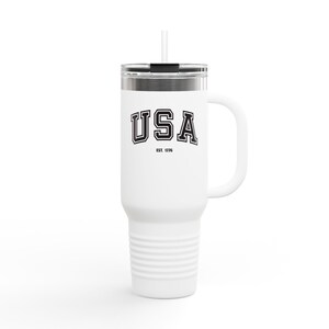 Stylish Insulated Travel Mug | 40oz | Perfect for On-the-Go, Coffee Lovers, or Gift Ideas | USA Design | Durable and Leak-Proof
