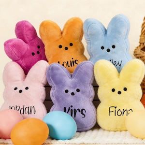 Peluche de conejo personalizado, relleno de cesta de Pascua de ganchillo, conejo de poliéster