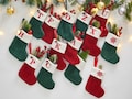 2025 Mini Embroidered Christmas Stockings,Small Christmas Stockings,Holiday Stockings Gifts,Christmas Stockings for Kids,Christmas Decor