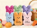 Personalized 2026 Easter Bunny Peeps Plushies,Stuffed Peep Rabbit for Easter Baskets,Crocheted Bunny Toy,Easter Gift for Kids