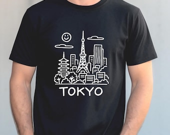 Tokyo City T-Shirt | Japan Travel Souvenir Tokyo Tower Five-Story Pagoda Skyline Unisex Top