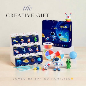 Weltraum Abenteuer Air Dry Clay Kit, DIY Figuren Set, OLiHUG