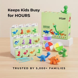 Regalo de dinosaurio para niños, kit de manualidades para niños, set de arcilla de secado al aire, idea de regalo de cumpleaños para niños de 3 años en adelante, kit para hacer figuras de dinosaurios.