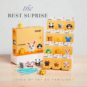 Lufttrocknendes Modelliermasse Kit für Kinder, Kinder Party Gastgeschenke, Bildschirmfreie Aktivität, Geschenk für Mädchen Jungen Alter 3+, DIY Tier Handwerk Set