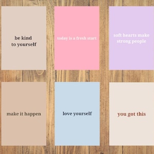 Tarjetas inspiradoras: Tarjetas de ánimo imprimibles estilo bohemio / Tonos cálidos / Notas de autocuidado y atención plena / Descarga instantánea / Digital