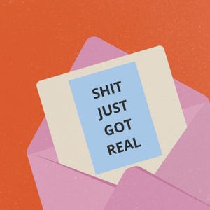 Tarjeta imprimible con frase motivacional divertida - ¡La cosa se puso seria! Arte mural digital atrevido para descarga instantánea.