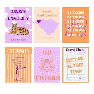 CLEMSON UNIVERSITY Digital Download Set of 6