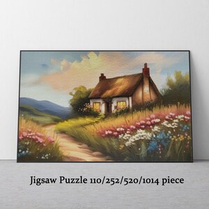 Countryside House Jigsaw Puzzle: Cozy Landscape Oil Painting. Jigsaw for Family