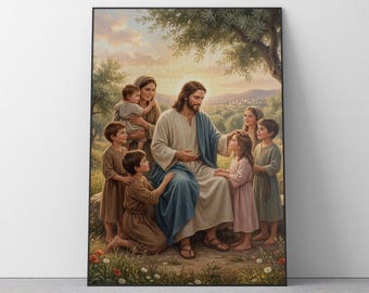 Christian Jigsaw Puzzle for Adultss: Jesus Christ Blessing Children, Religious Puzzle for Adults