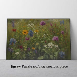 Wildflower Oil Painting Jigsaw Puzzle: Art Gift for Nature Lovers