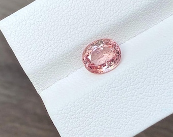 Natural Oval Spinel Gemstone: Peach Salmon, 1.70 Carat, Untreated, Jewelry Making