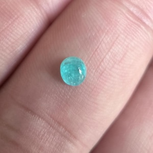 Neon Blue-Green Paraiba Tourmaline Cabochon: 0.40 ct Oval Gemstone |GFCO Certified (38798-2)