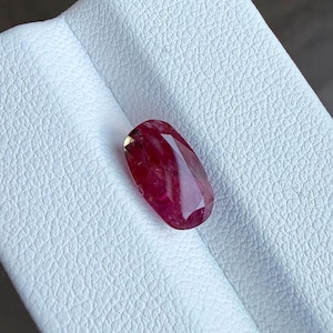 Natural Ruby 2.74 Carat Antique Cushion Cut Deep Red Orange | Unheated Untreated Ruby Gemstone | Loose Ruby 6x10.3x5.15 mm