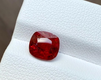 Orange Red Spinel | 2.52 Carat Cushion Cut, Earth-Mined Gemstone