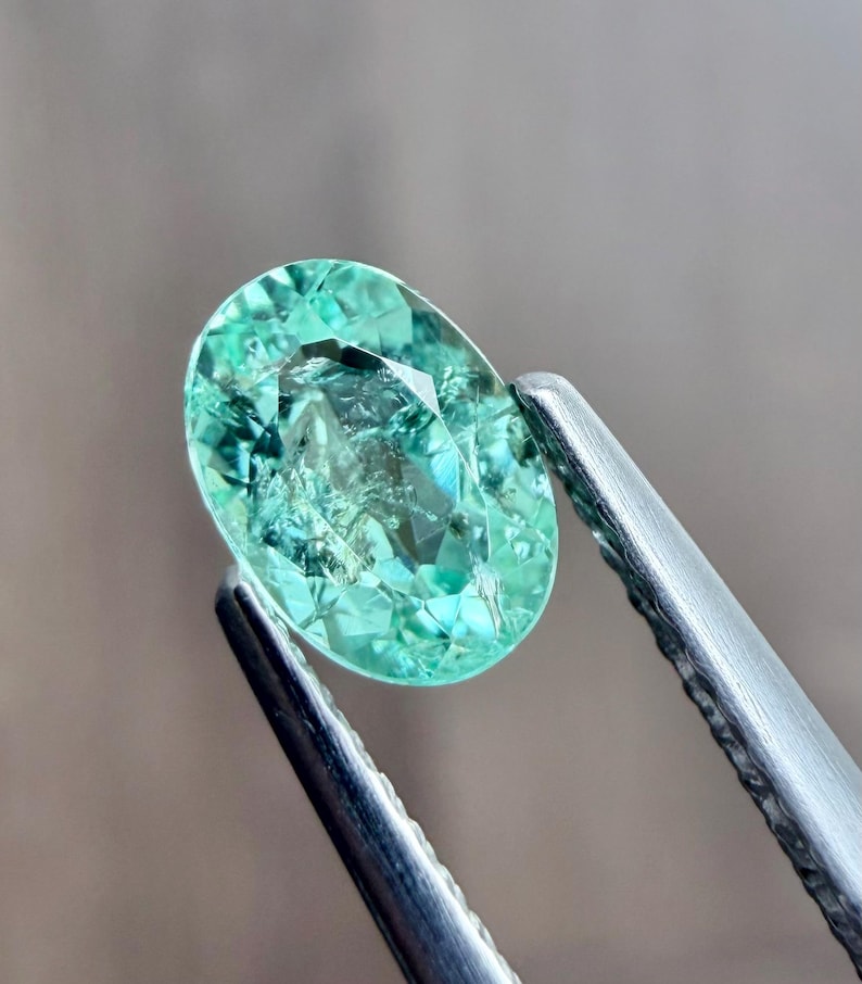 Natural Paraiba Tourmaline 0.67 Carat Oval Apple Green Loose Gemstone 4.7x6.72mm Greenish Paraiba with Muzambique Origin Rare Gem image 10