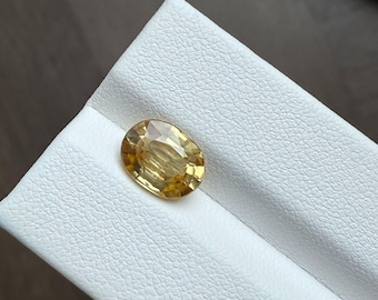 天然インペリアルイエロージルコン 8 x 6 mm 2個 オーバルルース