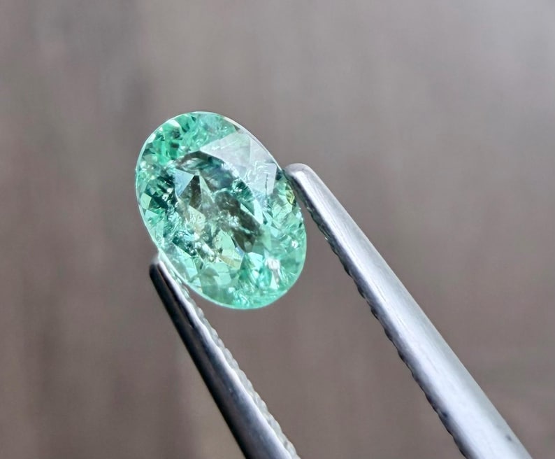 Natural Paraiba Tourmaline 0.67 Carat Oval Apple Green Loose Gemstone 4.7x6.72mm Greenish Paraiba with Muzambique Origin Rare Gem image 8