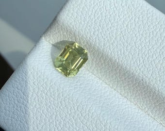Natural Yellow Sapphire Emerald Cut 0.85ct | 4.4x5.6mm Untreated Sapphire | Loose Gemstone for Jewelry Making