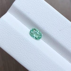 Natural Paraiba Tourmaline 0.67 Carat Oval Apple Green Loose Gemstone 4.7x6.72mm Greenish Paraiba with Muzambique Origin Rare Gem image 2
