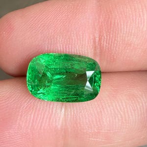 Natural Tsavorite Garnet 10.36 Ct Cushion Cut | Vivid Intense Kijani Green Gemstone | Unheated Untreated GUILD Certified | Loose GreenGarnet