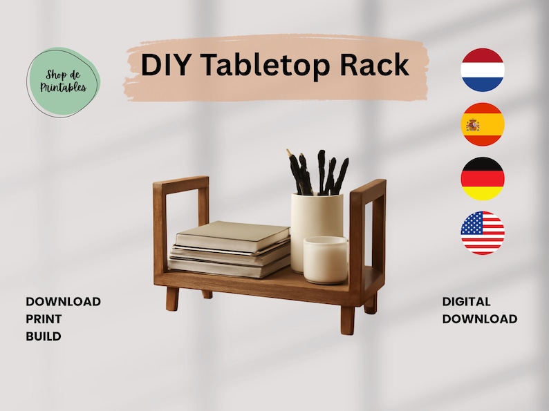 Wooden Table Rack Diy Table Top Rack ,wooden Table Rack for Books , Digital Download ...