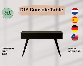 Diy TV Console,Home Decor , Digital Download , Entryway Console Table ,Wooden TV Console,Home Furniture, Diy Craft Activity