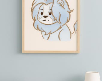 Lion Printable Wall Art – Jungle Safari Nursery Decor | Baby Room Digital Download | Safari Animal Poster