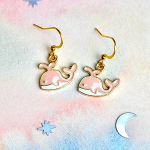 Pink Whale Earrings, ocean lover, best friend gift, whale gift
