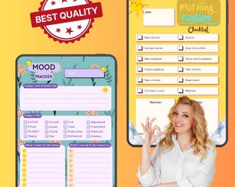 Ultimate Wellness Planner Bundle | Self Care | Fitness | Mood | Habit Tracker | Gratitude Journal | Daily Reflection | Printable PDF