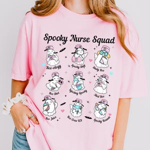 Spooky Nurse Squad Shirt – Comfort Colors Halloween Nurse Graphic Tee for Medical Students and Healthcare Workers