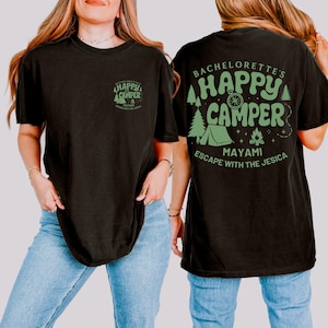 Custom Camp Bachelorette Shirts, Summer Camp Theme Party Sweatshirt, Bride Camping Shirt, Happy Camper T Shirt, Camping Bridesmaid Gift