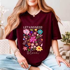 Let Kindness Bloom T-Shirt, Be Cool Be Kind Retro Flower Shirt, Be Cool Sweatshirt, Inspiration Women Sweater, Aesthetic Floral Kindness Tee