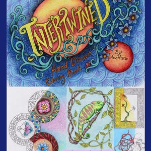 Intertwined, a hand drawn coloring book