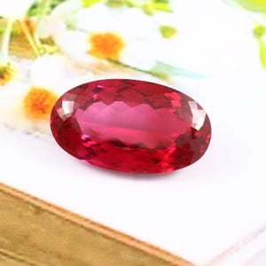 Burma Ruby Gemstone: Loose Oval Red Ruby, 48x27mm