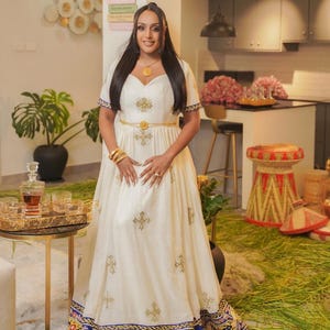 Handmade Habesha Kemis Dress: Ethiopian Cultural Wedding Attire