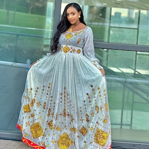 Handmade Habesha Kemis Dress: Ethiopian Cultural Wedding Attire