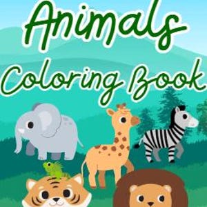 Safari Animals Coloring Book for Kids | 10 Printable Pages | Instant Download PDF