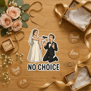 Sticker Mariage Drôle – Humour Mariée – Cadeau Enterrement Vie de Jeune Fille – Décoration Mariage Originale – Autocollant Fun Couple