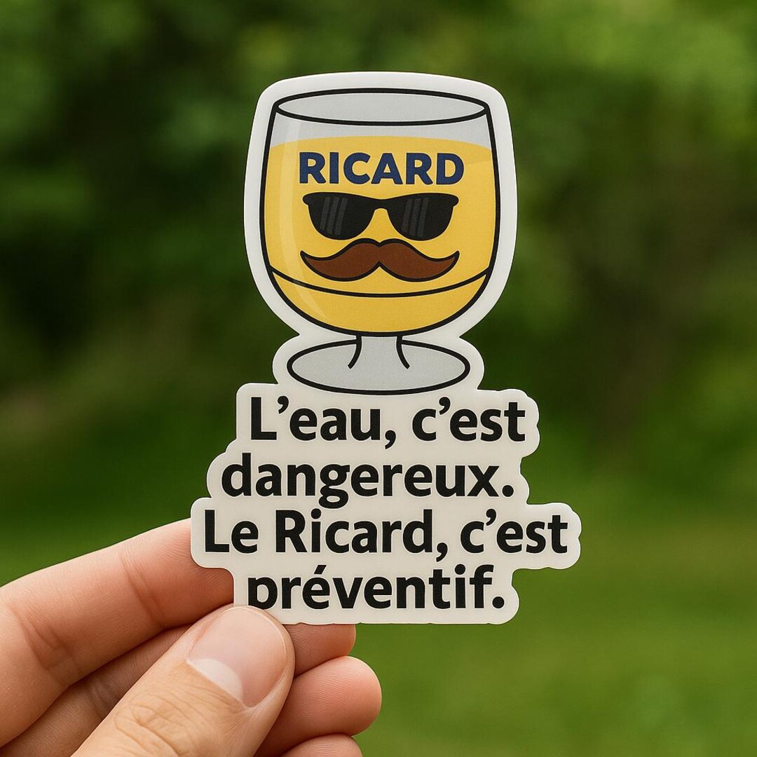 Stickers Ricard Humour – Pastis Autocollant Brillant ou Holographique ...