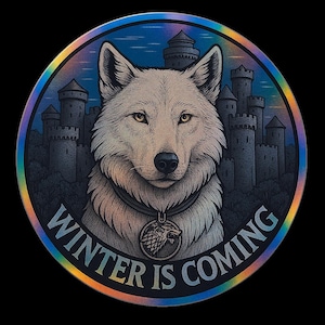 Sticker Games of Thrones - Devise - Stark - Simple ou holographique, Animaux, Personnalisée, Autocollant, décoratif, Série, Culte