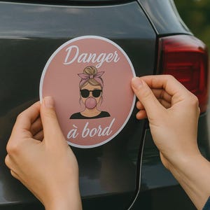 Car stickers, humor, danger on board, car bumper sticker, ideal gift, personalized, funny, Parties, License