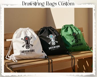 Custom Gym Sack Bag Sports Cinch Bag Personalized Drawstring Backpack Custom design Backpacks Hiking, Travel, Party Favor Bag Team Sports