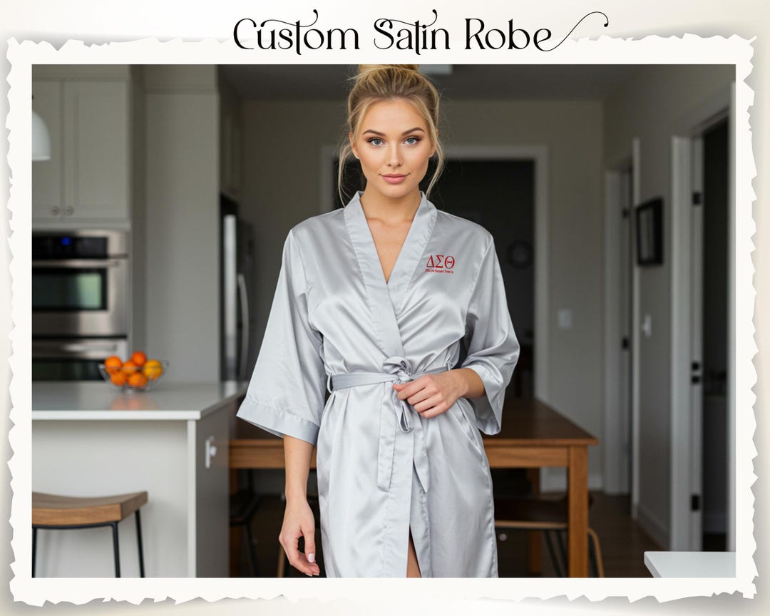 Custom Satin Greek Life Robe | Personalized Sorority Sleepwear ...