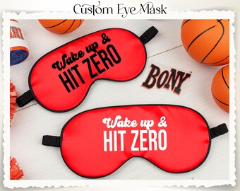 Wake Up & Hit Zero Custom Eye Mask Cheerleading Sleep Mask Sports Team Gift Personalized Travel Eye Cover for Competitions Cheer Team Gifts