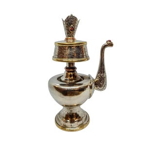 8-Inch Bhumpa- Bhumba, A Buddhist Handmade Copper Offering Bowl Set