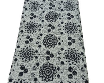 Hand Block Print Kantha Quilt, Queen Size Indian Bedspread