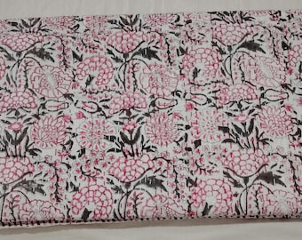 Vintage Kantha Quilt: Indian Cotton Hand-Stitched Throw - Bohemian Bedspread