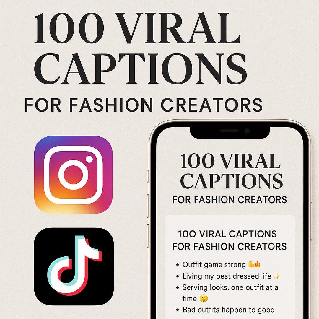 100 Viral Caption Templates for Fashion Creators | Ready-to-post Instagram Captions - Etsy