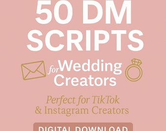 50 DM-scripts voor bruiloftmakers | Sjablonen voor klantberichten | Digitale pdf-download